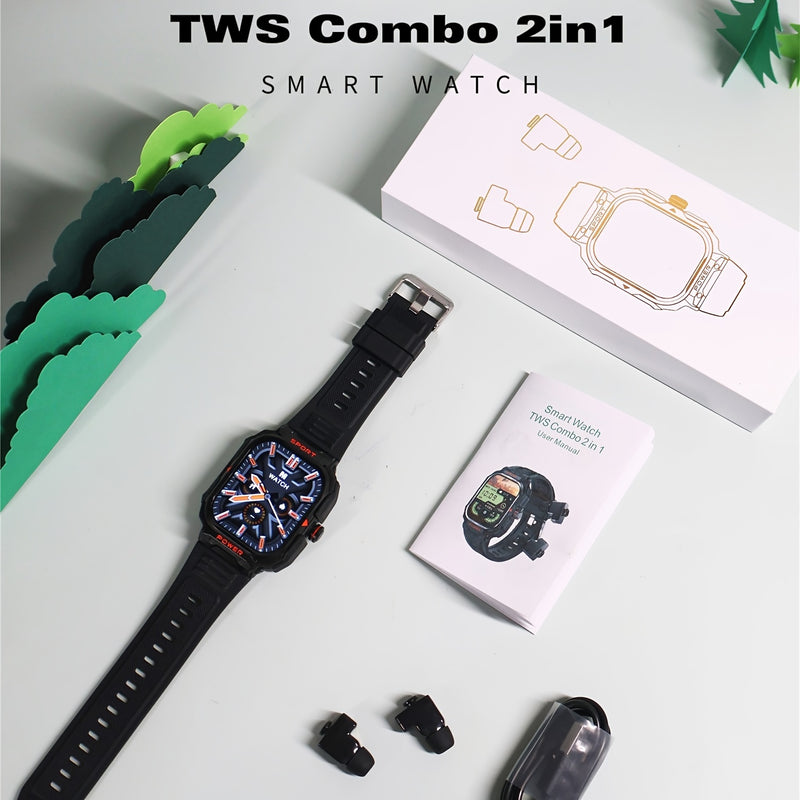 Relógio Smartwatch GT55 + 2 fones a Prova D'agua Embutidos