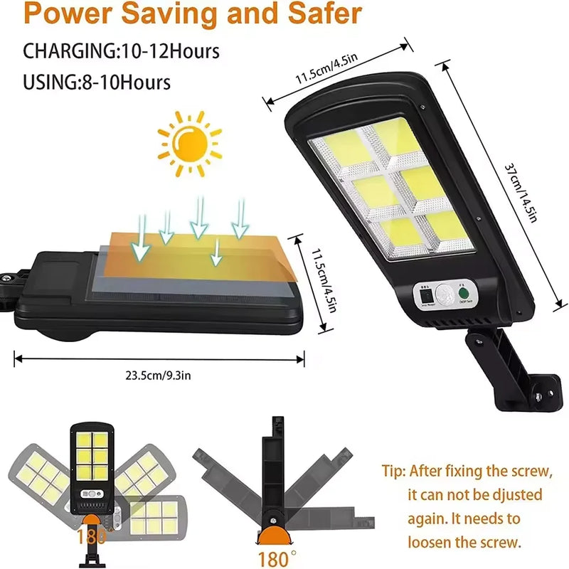 Luminária Solar Mini Sensor Movimento Controle Remoto 60W Iluminação LED Externa Jardim Varanda Sustentável Recarregável