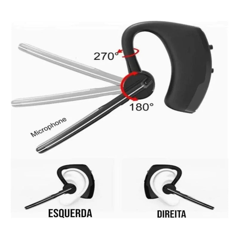 Fone Bluetooth Altomex A-W3 com Microfone – Ideal para Motoristas, Cor Preta e Conexão Estável