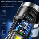 Lanterna Recarregável USB Alta Potência OSL COB Branca Forte Resistente Portátil Camping Emergência Iluminação LED Preto Longa