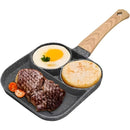 Frigideira Antiaderente com 3 Divisórias – Ideal para Fritar Ovos, Bacon, Carne, Frango e Lanches Multiuso
