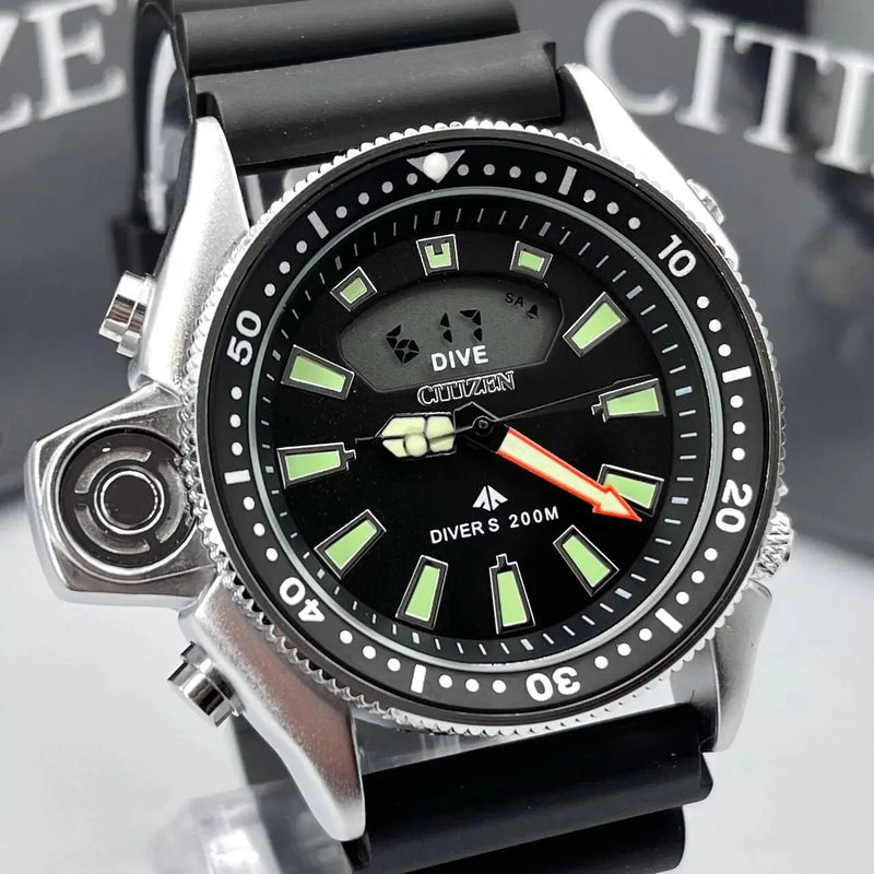 Relógio Masculino Clássico de Mergulhador Profissional Aqualand Funcional Digital e Quartzo À prova d'água