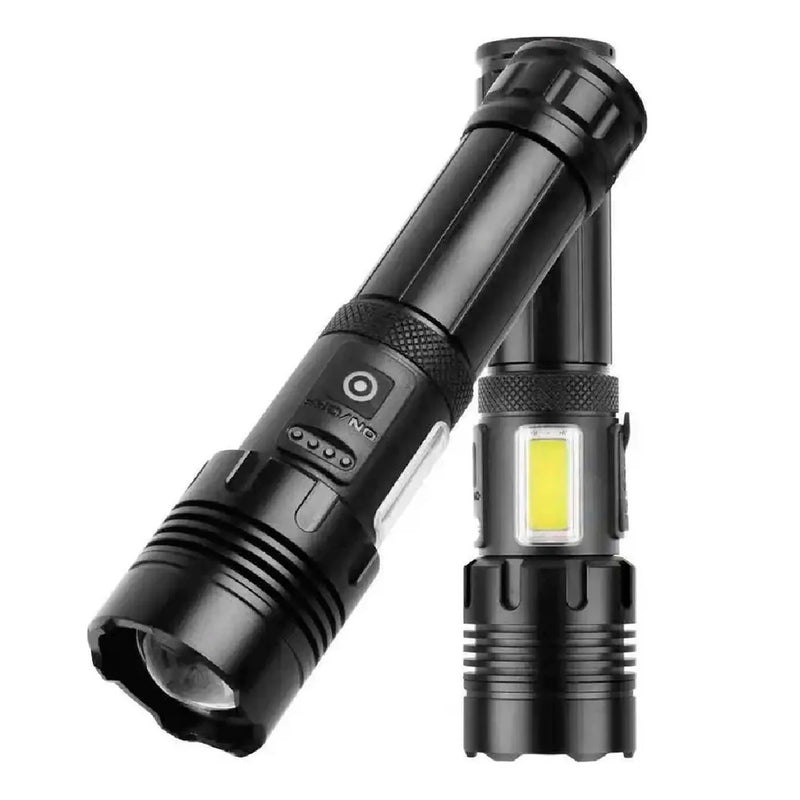 Super Lanterna Tática Potente Com Zoom Led Usb Recarregável Profissional Camping X936