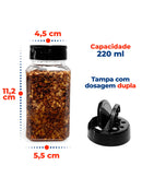Kit 6 Potes Tempero Tampa Dosadora Duplas 220ml Tempero e Especiarias