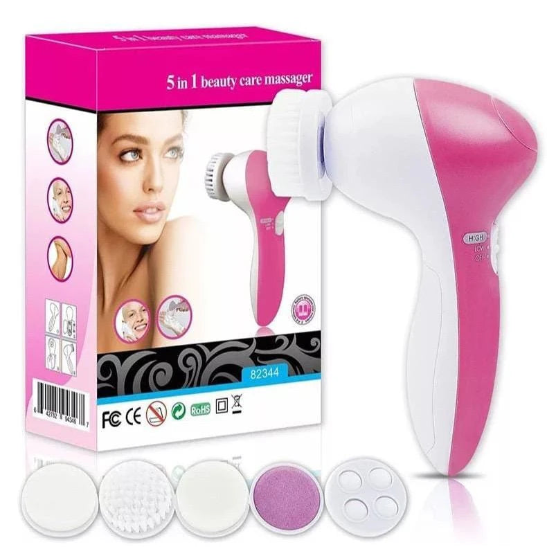 Escova Elétrica Facial 5 em 1 com Massageador, Esponja de Limpeza, Esfoliação e Skincare Profundo