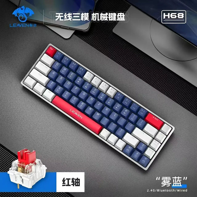 Teclado Mecânico Gamer/Office com Fio – Iluminação RGB LED, 68 Teclas Compactas e Alto Desempenho