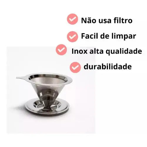 Coador Filtro de Café em Aço Inox 101