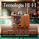Rádio Retrô Portátil Bluetooth – USB, AM/FM, Recarregável, Som Hi-Fi, Entrada microSD