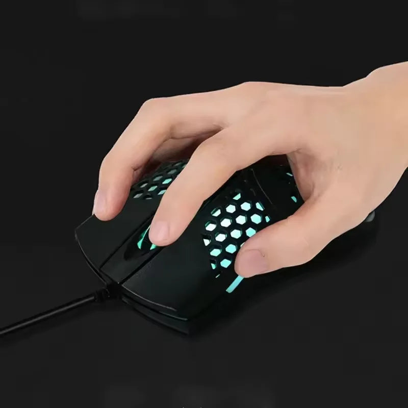 Mouse USB RGB Para Computador e Notebook Design Moderno LED Colorido Compatível Versátil e Preciso