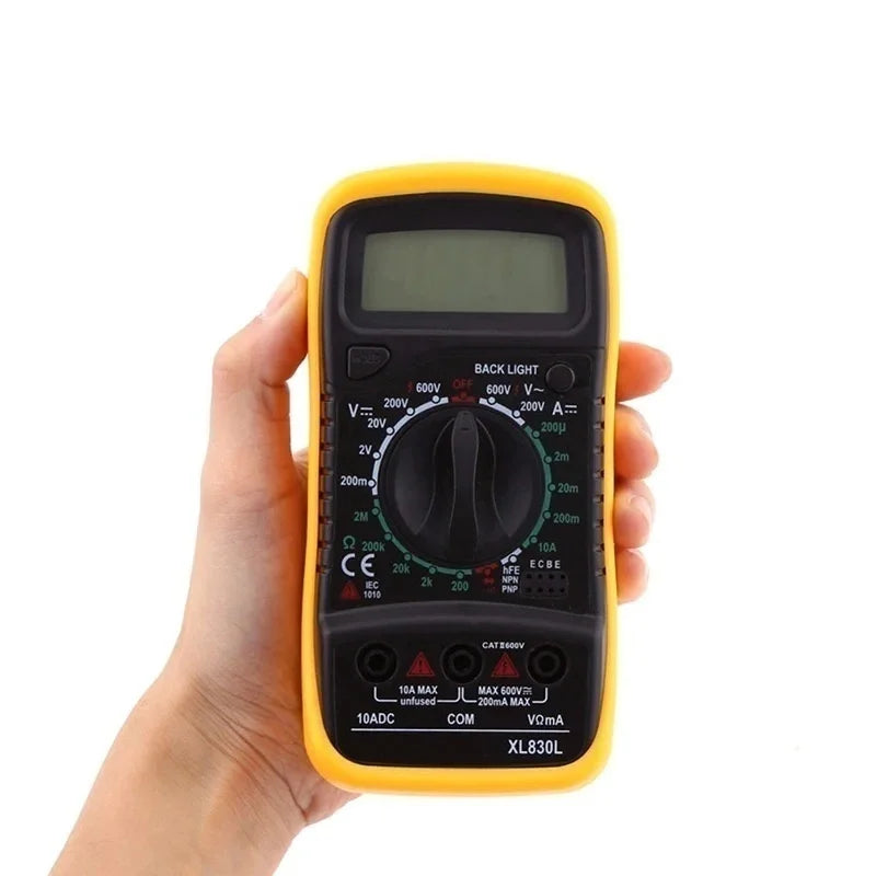 Multímetro Digital XL830 Profissional – Multiteste com LED, Beep, Voltagem, Corrente, Resistência e Teste de Continuidade
