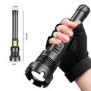 Super Lanterna Tática Potente Com Zoom Led Usb Recarregável Profissional Camping X936