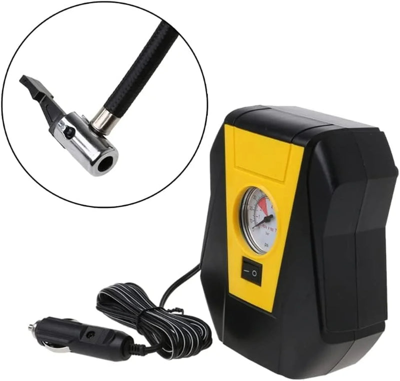 Compressor de Ar Portátil Elétrico Manômetro 150 PSI Inflador Encher Pneus, Carro, Moto, Bicicleta, Colchão, Bolas Estrada