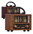 Rádio Retrô Portátil Bluetooth – USB, AM/FM, Recarregável, Som Hi-Fi, Entrada microSD