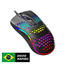 Mouse USB RGB Para Computador e Notebook Design Moderno LED Colorido Compatível Versátil e Preciso