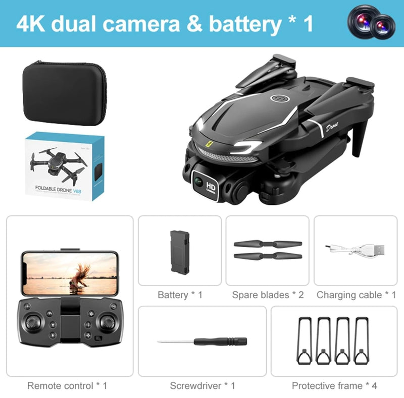 Drone V88 com Câmera Dupla 4K Full HD – Foto e Vídeo de Alta Qualidade
