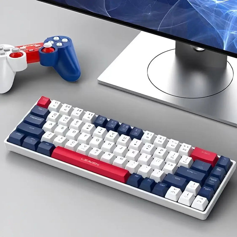 Teclado Mecânico Gamer/Office com Fio – Iluminação RGB LED, 68 Teclas Compactas e Alto Desempenho