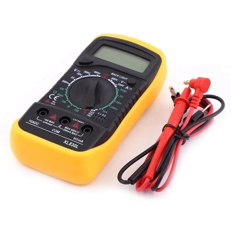 Multímetro Digital XL830 Profissional – Multiteste com LED, Beep, Voltagem, Corrente, Resistência e Teste de Continuidade