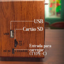 Rádio Retrô Portátil Bluetooth – USB, AM/FM, Recarregável, Som Hi-Fi, Entrada microSD