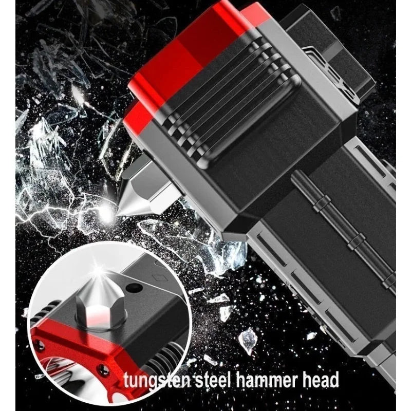 Lanterna Recarregável 4 em 1 Power Bank LED 3W Torch Alta Potência Portátil USB Multifuncional Emergência Camping