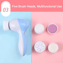 Escova Elétrica Facial 5 em 1 com Massageador, Esponja de Limpeza, Esfoliação e Skincare Profundo