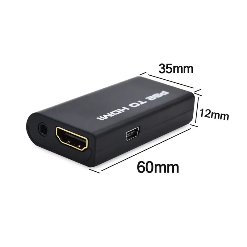Adaptador Conversor PS2 Áudio Vídeo AV Para Cabo HDMI Qualidade Alta Resolução Conexão TV Monitor Imagem Som Claro Estável Jogos