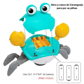 Caranguejo fujão Interativo Primeira Infância Som Luz E Movimento