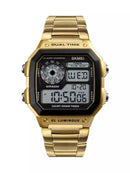 SKMEI-Relógio de Pulso Digital à Prova d'água Para Homens, Aço inoxidável