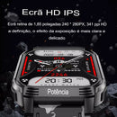 Smartwatch Esportivo LT08 Masculino, Chamada Bluetooth, Rastreador de Fitness, Monitor de Freqüência Cardíaca 24 horas, Militar, android, ios, 2023