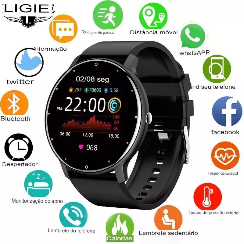 LIGE-Smart Sport Fitness Watch  IP67 Bluetooth Android IOS