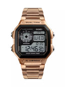 SKMEI-Relógio de Pulso Digital à Prova d'água Para Homens, Aço inoxidável