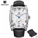BENYAR Relógios Homens BY-5114 Marca De Luxo Quartz Pulseira De Couro Militar Quadrado À Prova D' Água