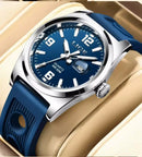 RELÓGIO LIGE 89124 AÇO INOXIDÁVEL COM PULSEIRA SILICONE MASCULINO