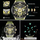 MEGIR Relógio em Aço Masculino Esporte Emborraçado a Prova D'agua Quartz com Vidro Safira Visor Noturno