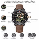 NAVIFORCE-NF9208-BNB Relógio Masculino Quartz Digital Visor Noturno,Vidro Safira,Calendário Automático e A Prova D'Agua.