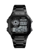 SKMEI-Relógio de Pulso Digital à Prova d'água Para Homens, Aço inoxidável