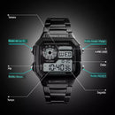 SKMEI-Relógio de Pulso Digital à Prova d'água Para Homens, Aço inoxidável