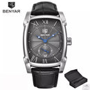 BENYAR Relógios Homens BY-5114 Marca De Luxo Quartz Pulseira De Couro Militar Quadrado À Prova D' Água