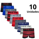 Kit com 10 Cuecas Boxers de Microfibra Masculina