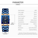 Relógio Feminino WWOOR Luxo 2024 com Pulseira Estilo Bracelete e Visor Azul