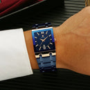 Relogio Masculino WWOOR 8858 Quartz em Aço inoxidável com Vidro de SAFIRA