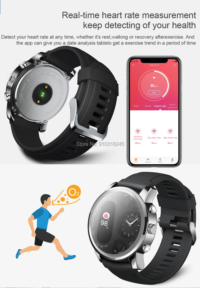 Relógio Inteligente Quartz TINOW T3 Pro Masculino