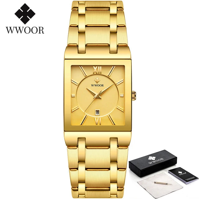 Relógio Masculino WWOOR 8858GB – Quartz Japonês, Design Luxuoso e Alta Resistência