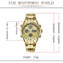 Relógio WWOOR WR8019 Quartz Digital em Aço inoxidável com Vidro de SAFIRA Masculino Calendário Automático