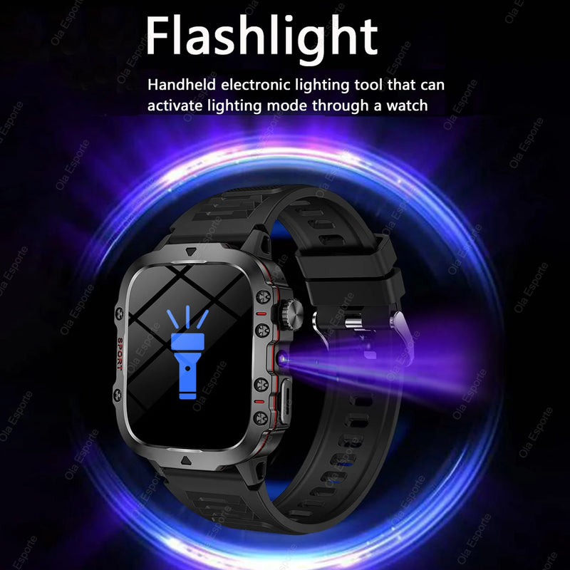 Smartwatch Militar Outdoor com GPS e Lanterna
