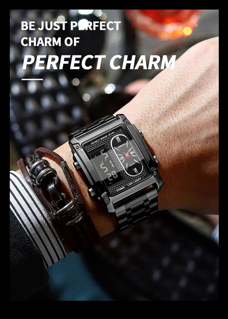 Relógio UTHAI H37 Quartz Masculino Aço Inoxidável com Vidro de SAFIRA