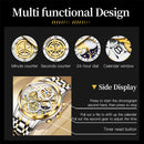 Relógio Olevs 9947 Quartz Original em Aço Inoxidável Calendário Automático A Prova D'Agua e Visor Noturno.