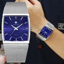 Relógio Masculino Quartz WWOOR-8831 Aço Inoxidável Calendário Automático Vidro SAFIRA