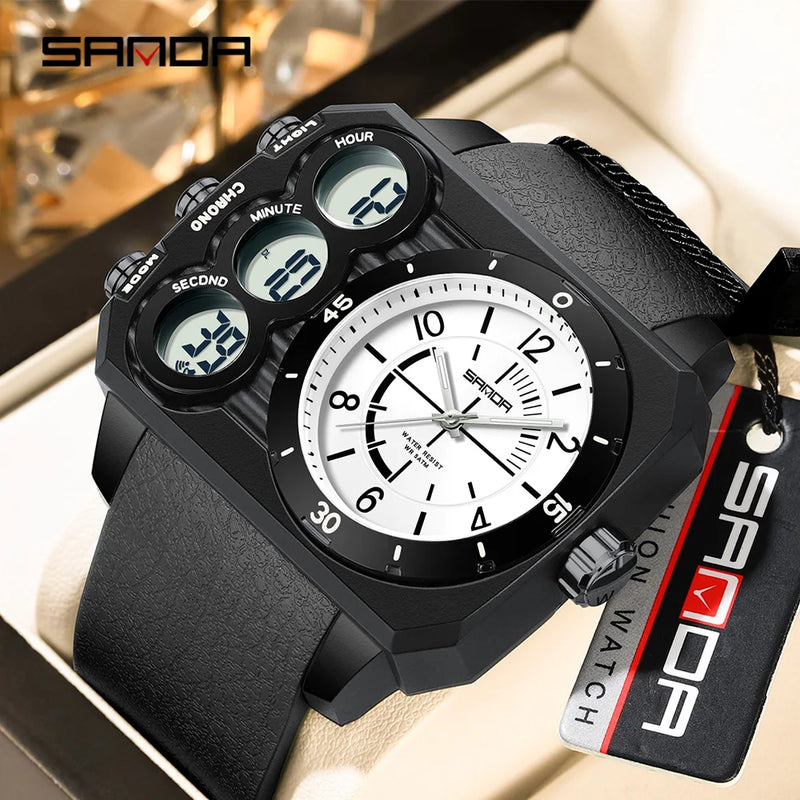 Relógio Quartz Digital SANDA 6237 Masculino