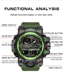 Relógio Masculino OFNS Luxury G-Style Esportivo Militar Quartzo Multifuncional à Prova d’Água 50M com Display LED