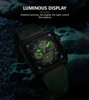 Relógio CURREN Masculino Luxo Quadrado Cronógrafo à Prova d’Água Luminoso